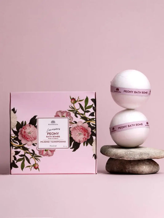 Luxurious Peony Bath Bomb With Vitamin E - Set of 4 Bombs